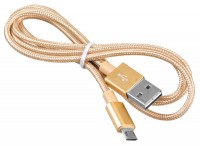 Кабель Buro Reversible Braided BHP MICROUSB 1M BRAIDED micro USB B (m) USB A(m) 1м золотистый