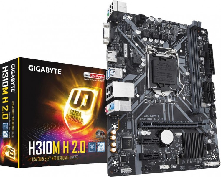 Материнская плата Gigabyte H310M H 2.0 Soc-1151v2 Intel H310 2xDDR4 mATX AC`97 8ch(7.1) GbLAN+VGA+HDMI