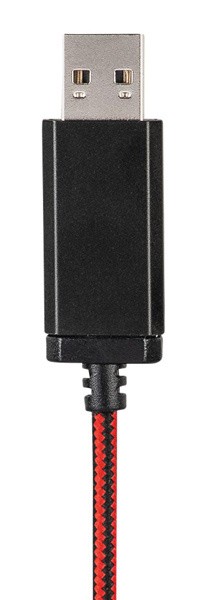 Наушники с микрофоном Hama HS-USB400 черный/красный 2м накладные оголовье (00139927)