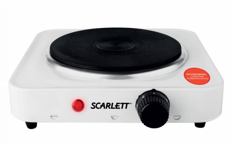 Плита Электрическая Scarlett SC-HP700S01 белый эмаль (настольная)