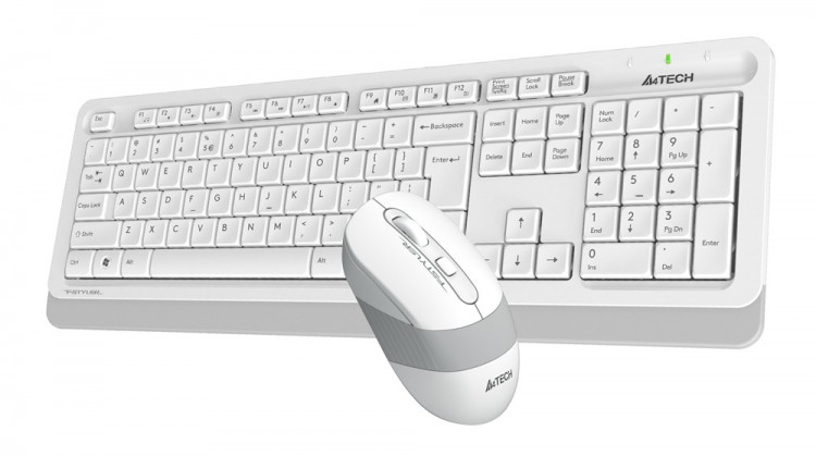 Клавиатура + мышь A4 Fstyler FG1010 клав:белый/серый мышь:белый/серый USB беспроводная Multimedia