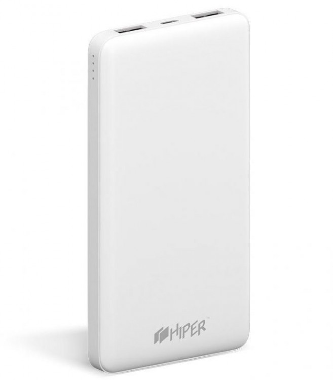 Мобильный аккумулятор Hiper ST10000 Li-Pol 10000mAh 2.1A+2.1A белый 2xUSB
