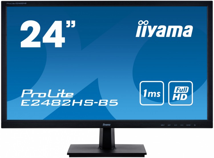 Монитор Iiyama 24" ProLite E2482HS-B5 черный TN+film LED 16:9 DVI HDMI M/M матовая 250cd 170гр/170гр 1920x1080 D-Sub FHD 3.4кг