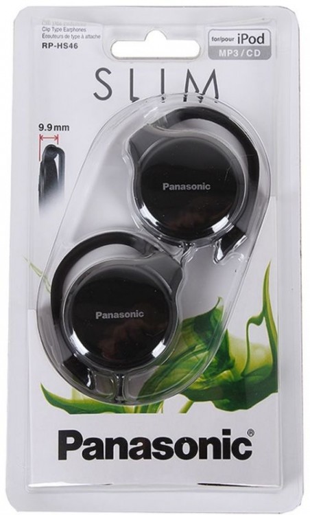Наушники накладные Panasonic RP-HS46E 1.1м черный проводные крепление за ухом (RP-HS46E-K)