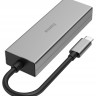 Разветвитель USB-C Hama H-200108 4порт. серый (00200108)
