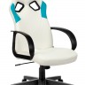 Кресло игровое Бюрократ ZOMBIE RUNNER белый/голубой искусственная кожа крестовина пластик