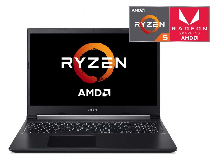Ноутбук Acer Aspire 7 A715-41G-R4HH Ryzen 5 3550H/8Gb/SSD256Gb/nVidia GeForce GTX 1650 Ti 4Gb/15.6"/FHD (1920x1080)/Windows 10/black/WiFi/BT/Cam