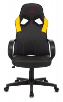 Кресло игровое Бюрократ ZOMBIE RUNNER черный/желтый искусственная кожа крестовина пластик