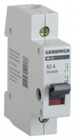 Выключатель автоматический IEK Generica MNV15-1-063 63A 1П 230В 1мод (упак.:1шт)