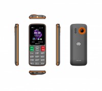 Мобильный телефон Digma S240 Linx 32Mb серый/оранжевый моноблок 2Sim 2.44" 240x320 0.08Mpix GSM900/1800 MP3 FM microSD max16Gb