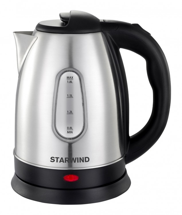 Чайник электрический Starwind SKS1060 1.8л. 1500Вт серебристый (корпус: нержавеющая сталь)