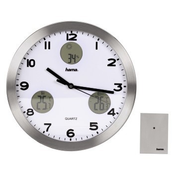 Часы настенные аналоговые Hama AG-300 H-113982 D30см серебристый