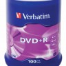Диск DVD+R Verbatim 4.7Gb 16x Cake Box (100шт) (43551)
