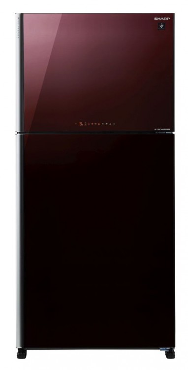 Холодильник Sharp SJ-XG60PGRD черное стекло/красный (двухкамерный)