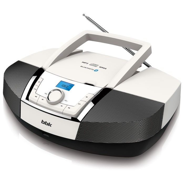 Аудиомагнитола BBK BX519BT белый/черный 3Вт/CD/CDRW/MP3/FM(dig)/USB