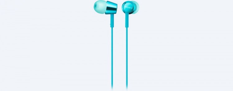 Наушники вкладыши Sony MDR-EX155 1.2м голубой проводные в ушной раковине (MDREX155L.E)