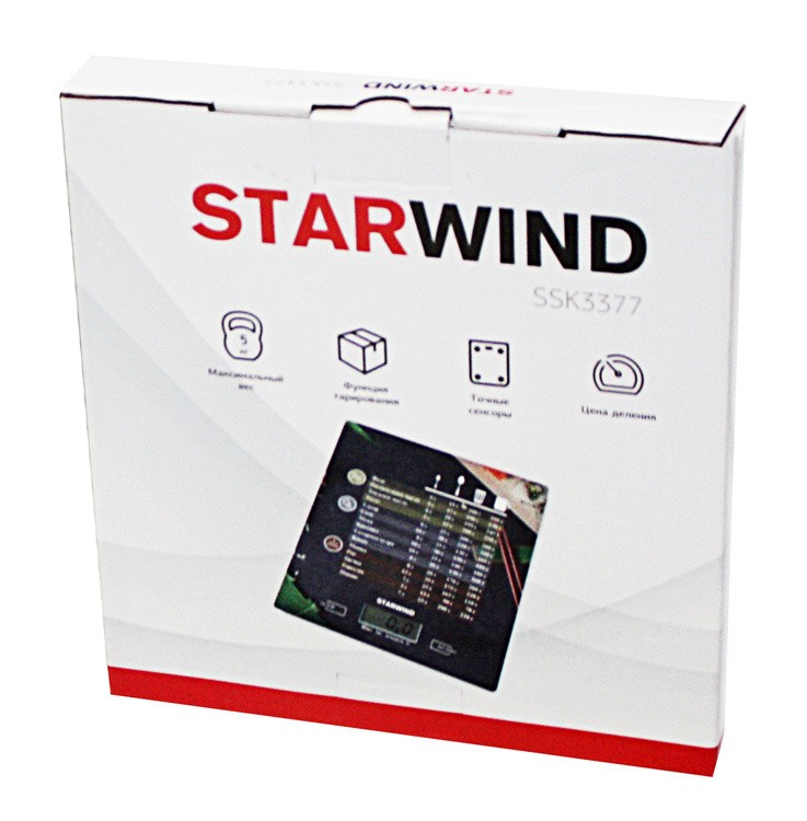 Весы кухонные электронные Starwind SSK3377 макс.вес:5кг рисунок