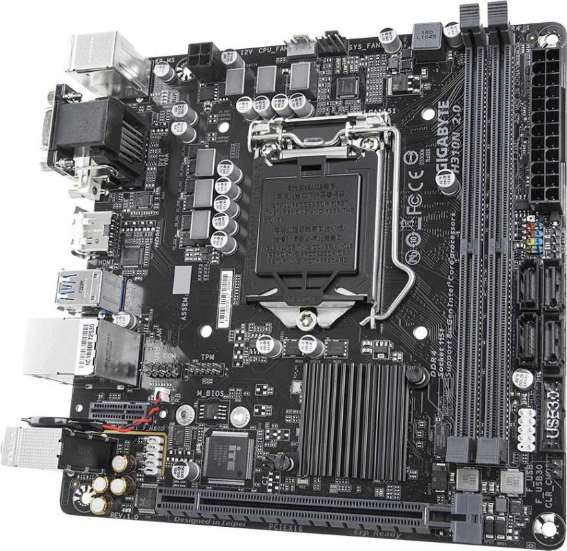 Материнская плата Gigabyte H310N 2.0 Soc-1151v2 Intel H310C 2xDDR4 mini ...