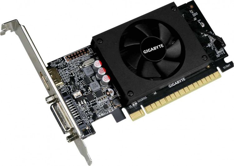 Видеокарта Gigabyte PCI-E GV-N710D5-1GL nVidia GeForce GT 710 1024Mb 64bit GDDR5 954/5010 DVIx1/HDMIx1/HDCP Ret low profile