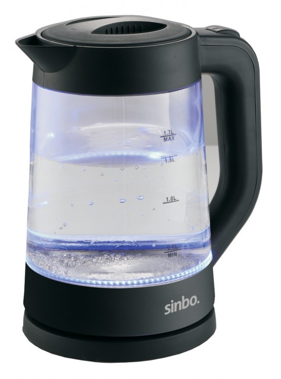 Чайник электрический Sinbo SK 8008 1.7л. 1500Вт синий (корпус: стекло)