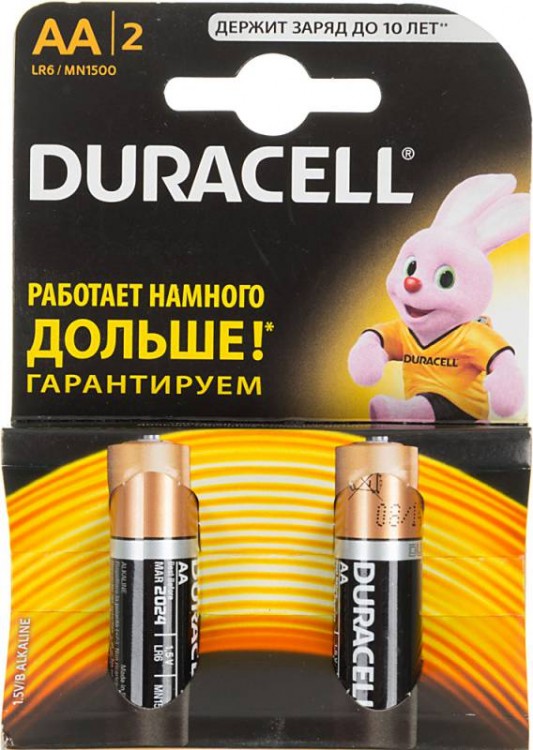 Батарея Duracell Basic LR6-2BL AA (2шт)