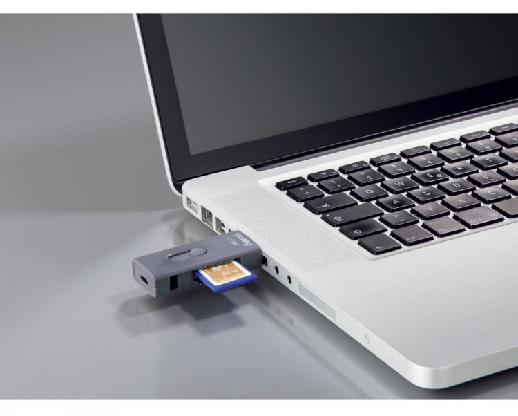 Устройство чтения карт памяти USB 3.0/Type C/OTG Hama 00135753 серый
