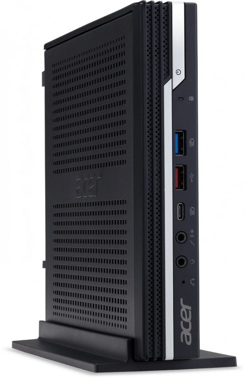 Неттоп Acer Veriton N4670G P G6400 (4.0)/8Gb/SSD256Gb/UHDG 610/Windows 10 Professional/GbitEth/WiFi/BT/65W/клавиатура/мышь/черный