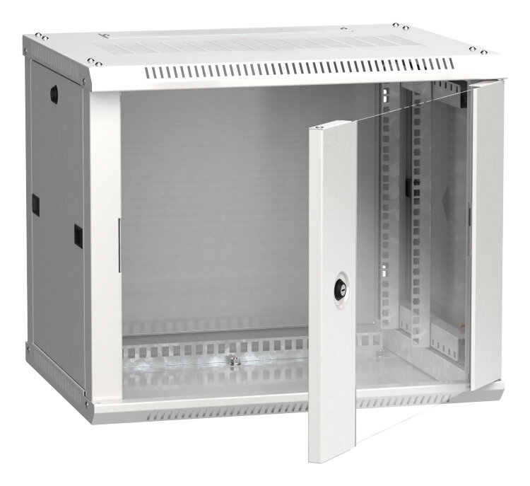 Шкаф монтажный ITK LINEA W (LWR3-06U64-GF) настенный 6U 600x450мм пер.дв.стекл 90кг серый 350мм 22кг 200град. IP20 IK08 сталь