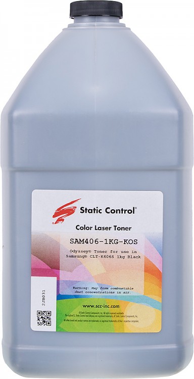 Тонер Static Control SAM406-1KG-KOS черный флакон 1000гр. для принтера Samsung CLP-360/CLX-3300