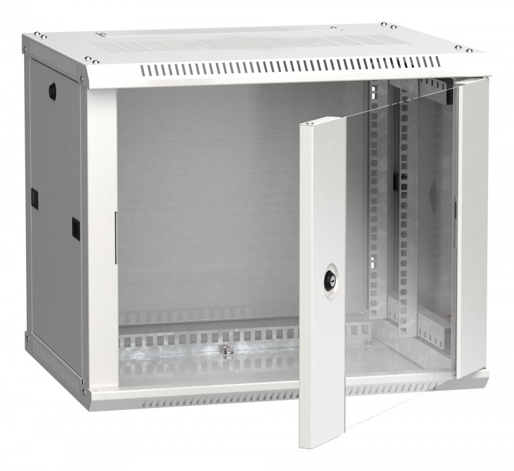 Шкаф монтажный ITK LINEA W (LWR3-09U64-GF) настенный 9U 600x450мм пер.дв.стекл 90кг серый 24кг 200град. IP20 IK08 сталь