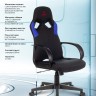 Кресло игровое Бюрократ ZOMBIE RUNNER черный/синий искусст.кожа/ткань