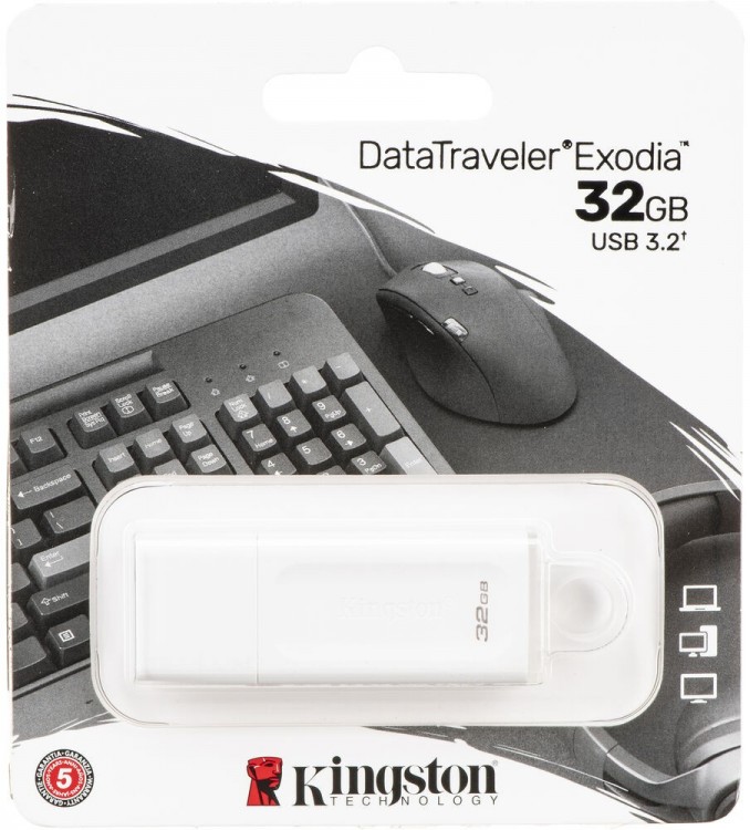 Флеш Диск Kingston 32Gb DataTraveler Exodia KC-U2G32-5R USB3.1 белый