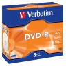 Диск DVD-R Verbatim 4.7Gb 16x Jewel case (5шт) (43519)