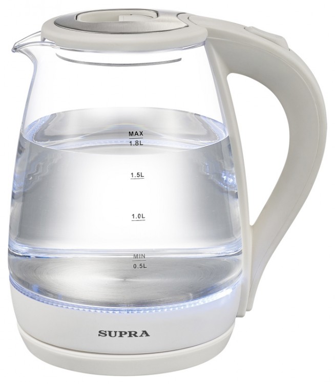 Чайник электрический Supra KES-1878G 1.8л. 1500Вт белый (корпус: стекло)