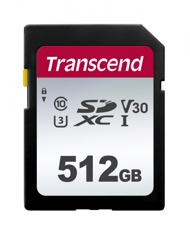 Флеш карта SDHC 512Gb Class10 Transcend TS512GSDC300S w/o adapter