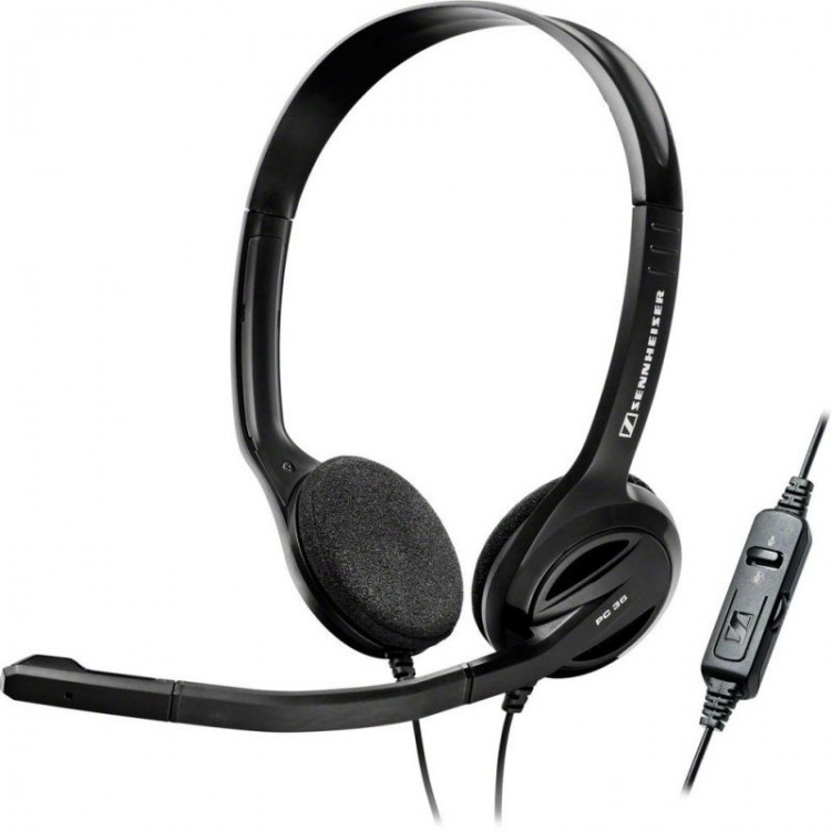 Наушники с микрофоном Sennheiser PC 36 Call Control черный 3м накладные USB оголовье (504523)
