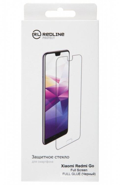 Защитное стекло для экрана Redline черный для Xiaomi Redmi Go прозрачная 1шт. (УТ000017456)
