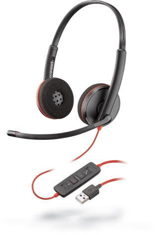 Наушники с микрофоном Plantronics Blackwire C3220-A черный/красный 1.5м накладные оголовье (209745-101)