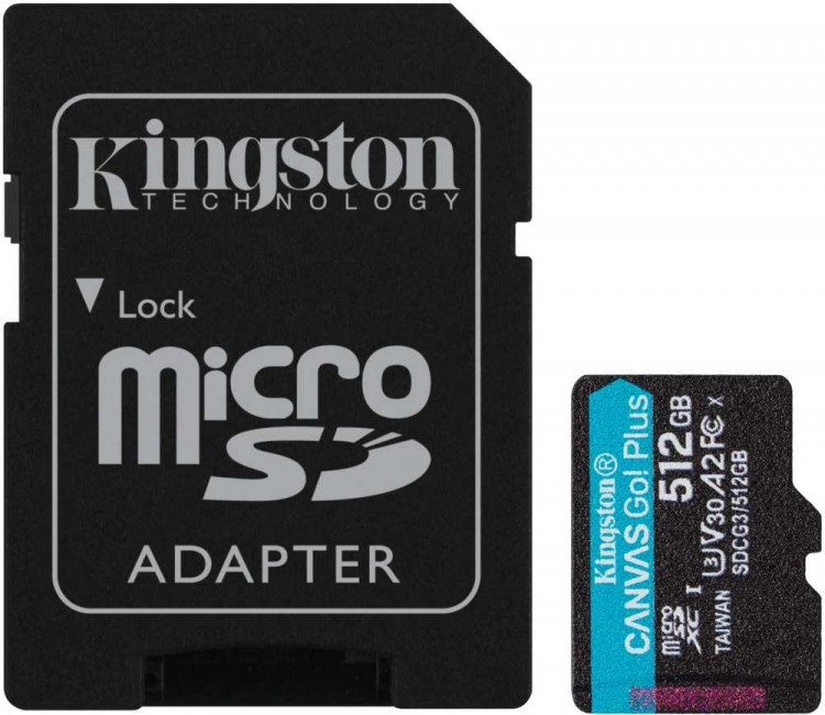 Флеш карта microSDXC 512Gb Class10 Kingston SDCG3/512GB CanvSelect Plus + adapter