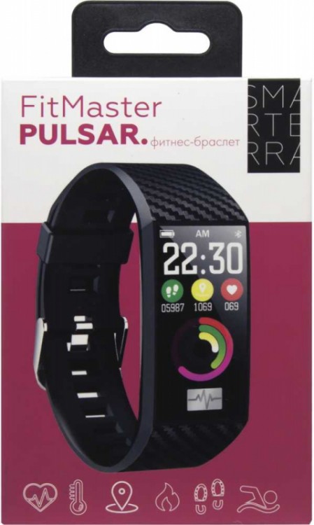 Смарт-браслет Smarterra Fitmaster Pulsar IPS корп.:черный рем.:черный (FMPBL)