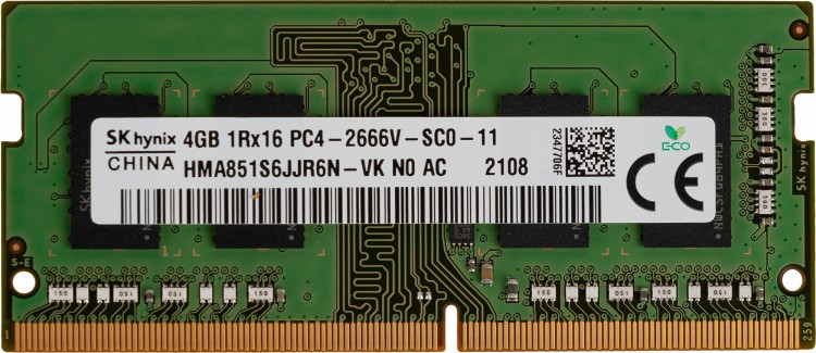 Память DDR4 4Gb 2666MHz Hynix HMA851S6JJR6N-VKN0 OEM PC4-21300 CL19 SO-DIMM 260-pin 1.2В single rank