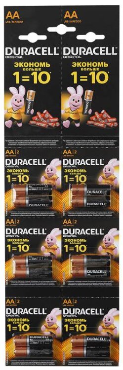 Батарея Duracell Original LR6-2BL MN1500 AA (промо:2x6) (12шт)