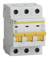 Выключатель автоматический IEK ВА47-29 MVA20-3-050-C 50A тип C 4.5kA 3П 400В белый
