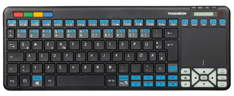 Клавиатура Thomson ROC3506 LG черный USB slim Multimedia Touch LED
