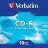 Диск CD-R Verbatim 700Mb 52x Slim case (10шт) (43415)