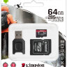 Флеш карта microSDXC 64Gb Class10 Kingston MLPMR2/64GB Canvas React Plus + adapter Card Reader