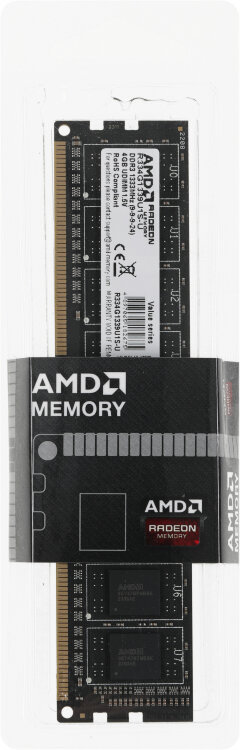 Память DDR3 4Gb 1333MHz AMD R334G1339U1S-U RTL PC3-10600 CL9 DIMM 240-pin 1.5В