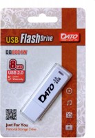 Флеш Диск Dato 8Gb DB8001 DB8001W-08G USB2.0 белый