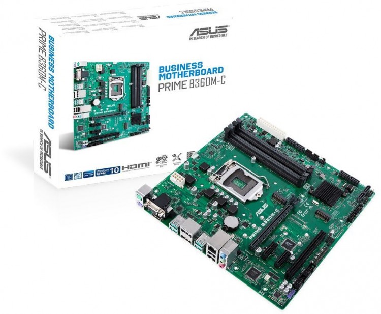 Материнская плата Asus PRIME B360M-C Soc-1151v2 Intel B360 4xDDR4 mATX AC`97 8ch(7.1) GbLAN+VGA+HDMI+DP