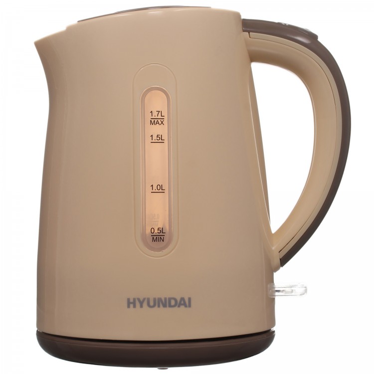 Чайник электрический Hyundai HYK-P2022 1.7л. 2200Вт бежевый/коричневый (корпус: пластик)